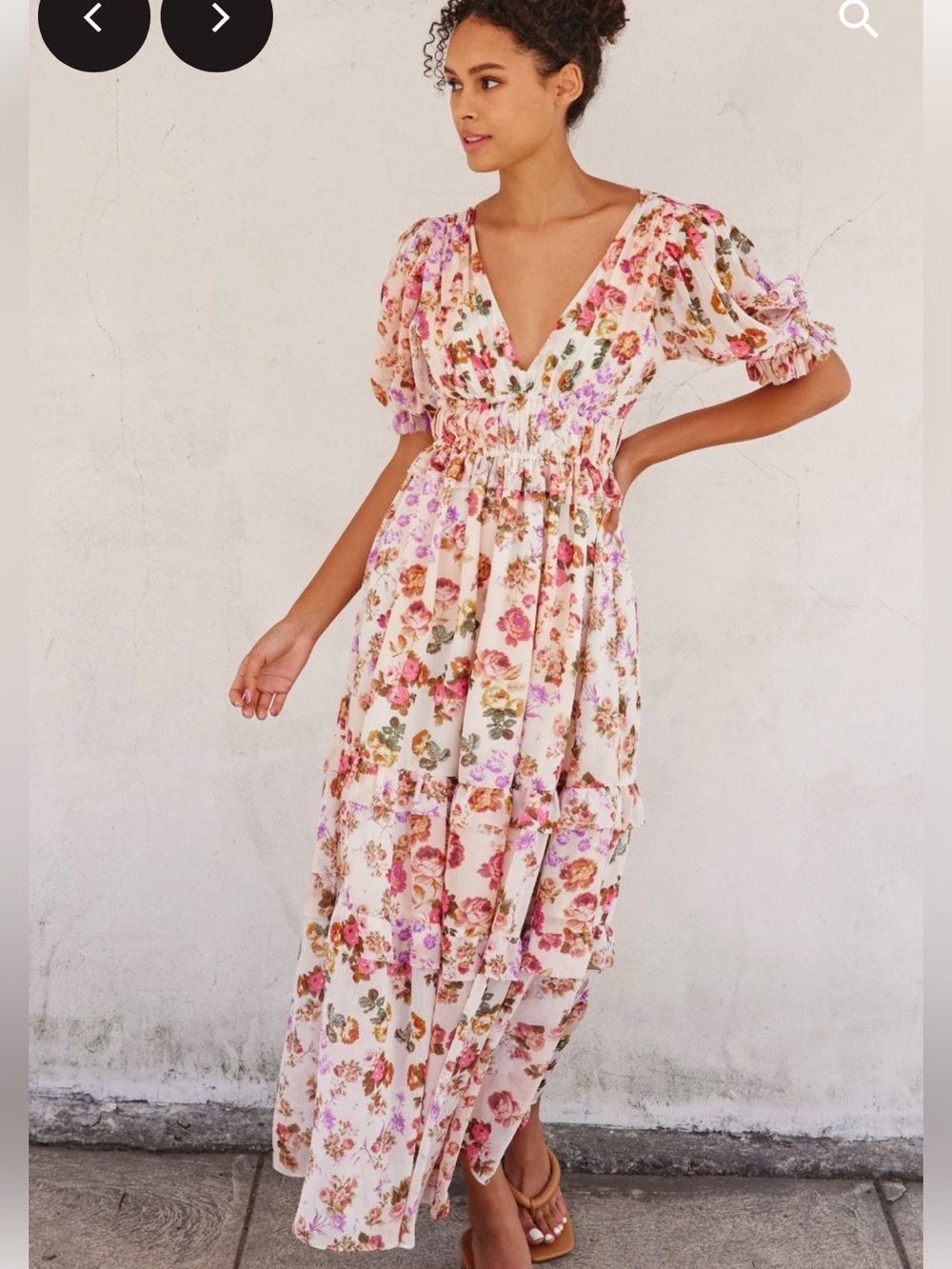 Dress Forum Cream Floral Maxi Dress
